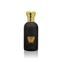 Jamr Al Oud luxury black perfume bottle with gold crown cap, elegant French oriental scent