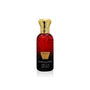 Jamr Al Oud Khamir Saffron luxury perfume bottle with gold crown cap and red-black gradient design