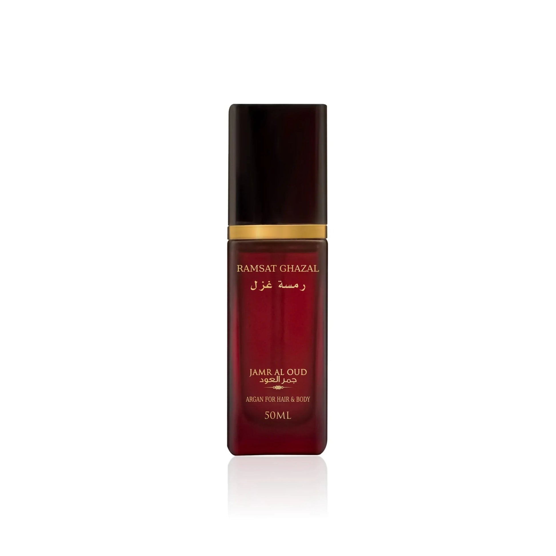 Jamr Al Oud Ramsat Ghazal red perfume bottle, 50ml, luxury French oriental fragrance