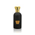 Jamr Al Oud La Noor perfume bottle with matte black finish and gold crown cap on white background