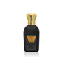 Jamr Al Oud luxury black perfume bottle with gold crown cap on white background