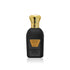 Akeed Al Reem perfume bottle by Jamr Al Oud, matte black with gold crown cap, luxury fragrance