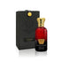 Jamr Al Oud Soul of the Rose perfume bottle with gold cap beside black luxury gift box