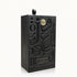 Al Gharshob Perfume by Jamr Al Oud, black presentation box with embossed Arabic calligraphy and a gold emblem.