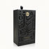 Hawas Perfume by Jamr Al Oud, black presentation box with embossed Arabic calligraphy and a gold emblem.